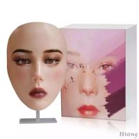 [Htong] หุ่นหัวนางแบบ 5D ซิลิโคน ยืดหยุ่น ใช้ซ้ําได้ สําหรับฝึกแต่งหน้า ศิลปินแต่งหน้า ผู้เริ่มต้น ร้านเสริมสวย บ้าน