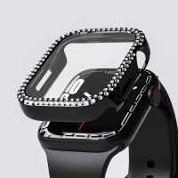 Diamond Case For Apple watch 7 41mm 45mm 44mm 40mm 42mm 38mm Accessories Bling Bumper Protector Cover iWatch series 8 3 4 5 6 SE