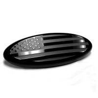 Exterior Accessories Oval Front Grille Emblem 6Inch 6Inch Aluminum Logo Black Emblem For Ford For Ford Silver Unique Design