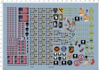 135หมวกกันน็อคทุกขนาด USA Flag ssard Collar Badge Model Kit Water Slide Decal