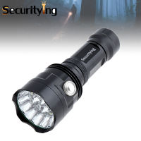 SecurityIng Super Bright 18x XM-L T6 LED 8000 Lumens กันน้ำไฟฉายไฟฉายที่มี6โหมดแสงสนับสนุน USB ชาร์จสำหรับใช้ในครัวเรือน/กลางแจ้ง