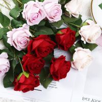 Artificial Flowers Fake Silk Plastic Rose Branch Realistic Flower Arrangement