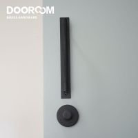 Dooroom ทองเหลืองซ่อนล็อคประตูชุด Knurled สีดำทองภายในห้องห้องนอนห้องน้ำห้องนั่งเล่น D Ummy จับลูกบิด