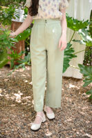 prettythingonme Lagacy pant (Mint)- กางเกงทรงชิลๆ เนื้อผ้าดี แต่งกระดุมที่ขอบเอว ทรงดีเข้าชุดง่าย (พร้อมส่ง)