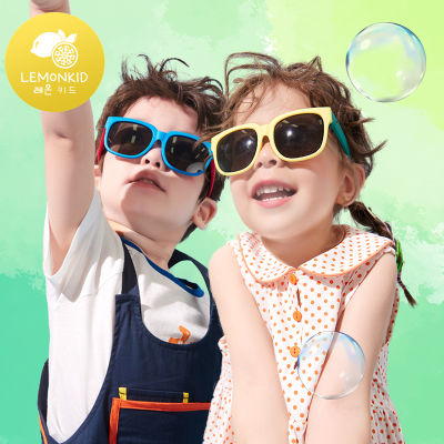 Lemonkid แว่นตาเด็ก แว่นตาป้องกันรังสีเด็ก แว่นตากันแดดทรงสี่เหลี่ยมจัตุรัส สำหรับเด็กผู้ชาย และเด็กผู้หญิง 28204-1