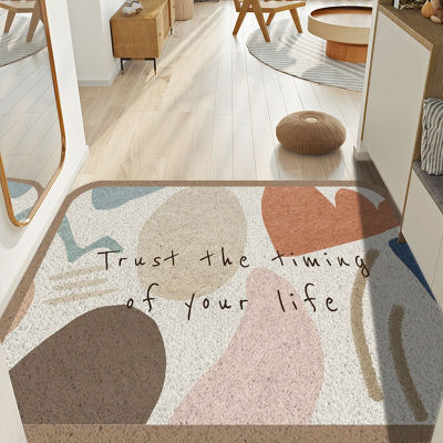 Nordic Style Sand Scraping Door Entrance Welcome Mat Bath Non-slip Rugs Dust Removal Carpet Wire PVC Silk Loop Footpad Doormats