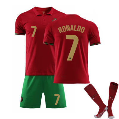 ชุดฟุตบอลผู้ใหญ่เด็ก,เสื้อเจอร์ซีย์กีฬา CP บ้านและออกไปเบอร์7 C Ronaldo เครื่องแบบทีมกีฬาฝึกซ้อมฟุตบอล