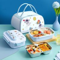 hot【cw】 Cartoon 316 Thermal Leak-Proof Kids Microwave Bento Student Food Storage Dinnerware Set