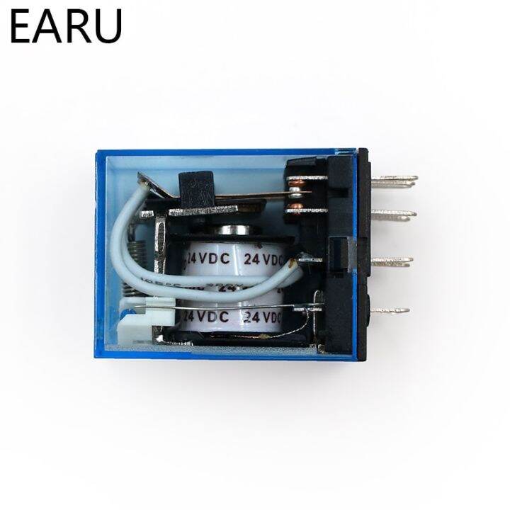 รีเลย์แม่เหล็กไฟฟ้าขนาดเล็ก-my4nj-1ชิ้นขดลวด14pin-5a-4dpdt-dc12v-24โวลต์-ac110v-220โวลต์สวิตช์รีเลย์ไฟ-led-บอกสถานะสีเขียว