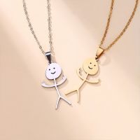 Fashion Hip Hop Fxck You Funny Doodle Pendant Necklace For Man Woman Stickman Middle Finger Rock Punk Necklace Party Jewelry