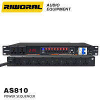 RIWORAL AS-810 10 ช่อง ปลั๊กไฟเครื่องเสียง power sequencer ปล๊กไฟติดแร็ค ปลั๊กไฟเครื่องเสียง 1U รางปลั๊กไฟ แร็ค ลด เครื่องกรองกระแสไฟ พร้อมสวิตซ์ลม