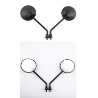 ✢۞ Black Round Motorcycle Rearview Mirrors 10mm Motorbike Rear View Mirror For Sym Kymco Vespa Motorbikes Scooter Moto Accessories