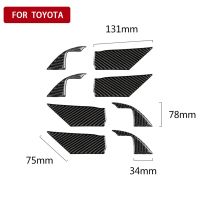 สติกเกอร์ตกแต่งฝาครอบมื่อจับประตูด้านในคาร์บอนไฟเบอร์ของ YON อุปกรณ์ตกแต่งชุดแต่งรถยนต์สำหรับ Toyota Camry 2018-2019