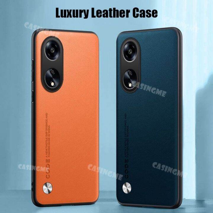 a78-oppo-4g-2023เคสหนังผิวเรียบง่ายสุดหรูสำหรับ-oppo-a78-4g-a-78-oppoa78-78a-2023-4g-5g-ฝาหลังเคสฮาร์ดพีซีกันกระแทกผิวด้าน
