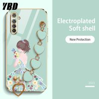 YBD เคสโทรศัพท์แบบกำไลข้อมือรัก YBD สำหรับ OPPO Realme XT K5 ลายช่อดอกไม้น่ารักสำหรับเด็กผู้หญิงปลอกซิลิโคนบูติกแบบนุ่มล่าสุด