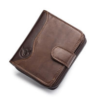BULLCAPTAIN Genuine Leather Men Wallet Fashion Coin Purse Card Holder rfid Wallet Men Portomonee Male Clutch Zipper Clamp Money