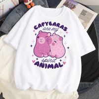 【New】Capybara Capibara เสื้อยืดผู้หญิง มังงะ ฮาราจูกุ เสื้อผ้าเด็กผู้หญิง