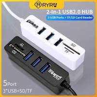 Hyra ฮับ USB 3พอร์ต USB 2.0ฮับความเร็วสูงที่พ้วง USB แยก USB 2 In 1 2.0 Hab Usb หลายตัวตัวอ่าน Usb บัตร TF Sd/ สำหรับพีซีแล็ปท็อป