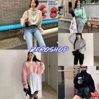 Zero shop?พร้อมส่ง? (Zero-Z12033) เสื้อไหมพรม คอเต่า สามารถรูดซิปได้ใส่ได้สองแบบ กันหนาวเบาๆ น่ารัก