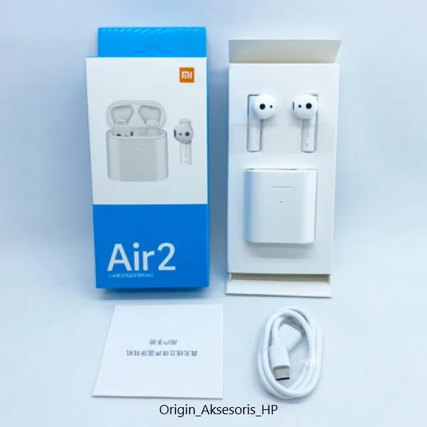 Headset Bluetooth Xiaomi Air 2 TWS Model Touch True Wireless Lazada