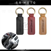 ✔♧ Motorcycle Cowhide Keychain Key Ring Case for Triumph Street Triple 675 765 R RS