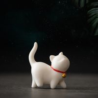 porcelain cat small size house warming gift china tea pet mascot home table decoration tea play on sales Chinese