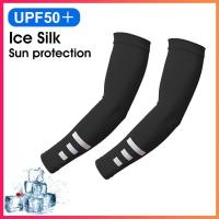 Summer Ice Silk Sunscreen Sleeves Cover Mens Cycling Quick-drying Wicking Arm Cuff UV Protection Sports Arm Guards Womens Sleeves