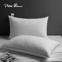 er Khanun Bed Pillows Goose Feather Down Filling Pillows for Sleeping Neck Protection Down-Proof 100 Cotton Shell P02