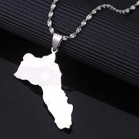 【CC】 Color Kurdistan Map Pendant Necklaces Kurdish Flag Chain Jewelry