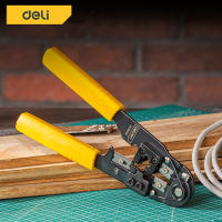 Deli คีมปอกสายไฟ 8 นิ้ว ชุดคีมย้ำสายไฟ คีมย้ำวงล้อ คีม คีมย้ำสายไฟ   Stripping Pliers EDL2685C