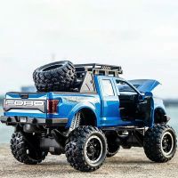 1:32 Ford Raptor F150 Alloy Car Model Diecast Metal Toy Simulation Off-road Vehicles Model Sound Light Collection Children Gift