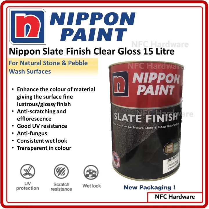 NIPPON PAINT Slate Finish Clear Gloss 15 Litre Lazada