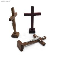 ☜♈✓ Table Wooden Catholic Jesus Cross with Stand Vintage Religious Christian Standing Crucifix Church Tabletop Decoration