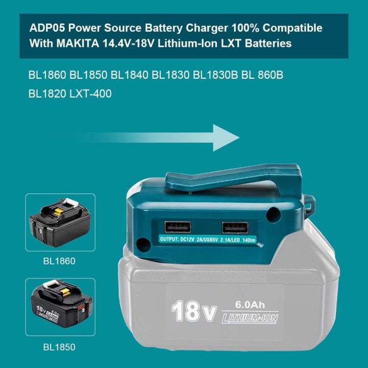 for-makita-adp068-14-4v-18v-lithium-ion-battery-adapter-power-source-batteries-charger-with-dual-usb-ports-led-light