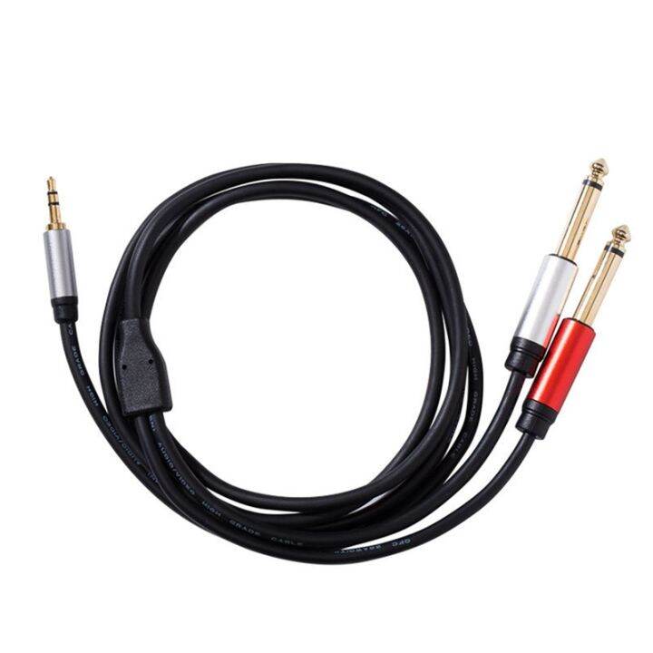 Audio Cable 3.5mm to Double 6.35mm Aux Cable Mono 6.5 to 3.5 Male for