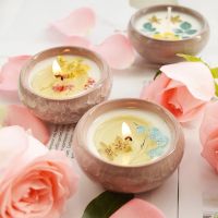 Flower Aromatherapy Candle Soy Wax Scented Candle With Ceramic Cup Container Birthday Wedding Party Home Decoration Gift Candle