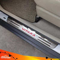 Carhanson อุปกรณ์เสริมสำหรับรถยนต์สำหรับ Suzuki Vitara 2015 2017 2019ประตู Sills Scuff แผ่นเหยียบสติกเกอร์รถสแตนเลส Protector