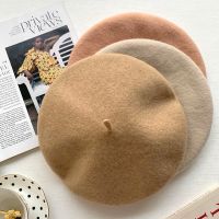 Luna amp;Dolphin Women Autumn Winter Wool Mushroom Hat Berets Coffee Caramel Vintage Artist Cap Painter Beanie Hat Sweet Color Warm