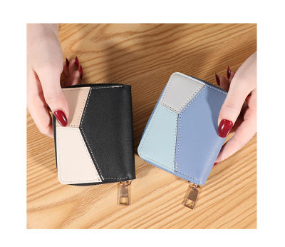 Koreafashionshop(KR1363) -N1กระเป๋าสตางค์ใบสั้นลายสีทรูโทน กระกระเป๋าสตางค์แฟชั่น กระกระเป๋าใส่เหรียญ กระกระเป๋าสตางค์ผู้หญิง