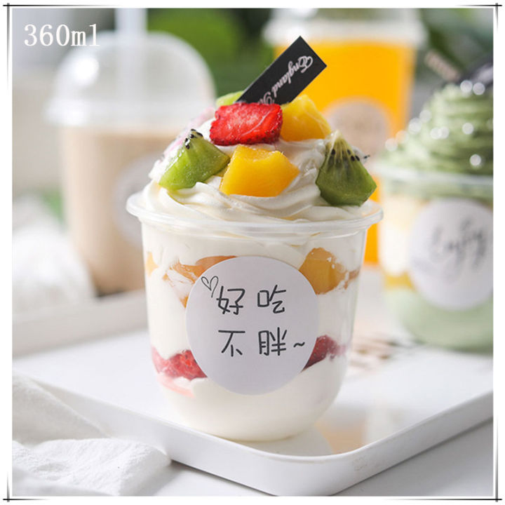 25pcs-360ml-disposable-plastic-tableware-mousse-cake-cup-dessert-cup-transparent-u-shaped-pudding-cup-food-packaging-container