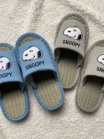 MUJI MUJI foreign trade exports to Japan snoopy summer grass-soled cool indoor floor silent-soled home slippers