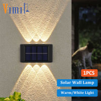 Vimite 6Led ไฟทางเดิน ไฟสวน ไฟติดผนังรั้วบ้าน LED พลังงานแสงอาทิตย์ โซล่าเซลล์ Solar Wall Light ไฟอัตโนมัติ ไฟหน้าบ้าน โคมไฟติดผนัง Solar wall Light