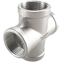 Stainless Steel SS304 1/8 1/4 3/8 1/2 3/4 1 1-1/4 1-1/2 Female BSP Thread Pipe Fitting 4 way Equal Cross Connector SS304