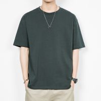 Blockbuster 270 grams of double short sleeve T-shirt unlined upper garment of cotton summer new small men left shoulder relaxed joker 5 minutes of sleeve --ntx230801¤❧