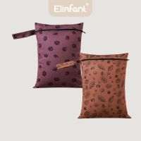 Elinfant 2PCS New Material Recycled Storage Outdoor Wet bag with Cute Print Large Size 26X36cm Baby Diaper Bag Cloth Diapers