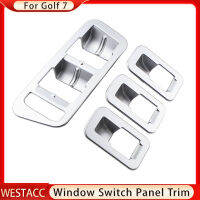 4Pcs ประตูรถ Armrest Windows Lift แผงสติกเกอร์สำหรับ Volkswagen VW Golf 7 MK7 7.5 MK7.5 2013 - 2019 LHD อุปกรณ์เสริม