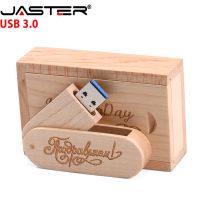 JASTER USB 3.0 LOGO Customized rotatable Wooden USB Flash Drive Pendrive Memory Stick pen drive 4GB 16GB 32GB 64GB free shipping