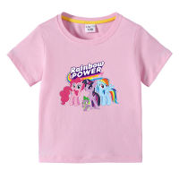 Rainbow Ponys Kid S BaBy Lesure 100% Cotton Short-Sleeved Lesure Tshirt With Light Boys Girls Tops Summer