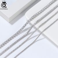 【CC】 ORSA JEWELS Tennis Necklace 925 Sterling Italian Iced Out CZ Chain Jewelry Men