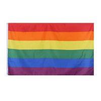 90X150cm Rainbow Pride Flag Vivid Color Progress Pride Rainbow Flag UV Fade Proof Canvas Header ss Grommets for Wall and Pole